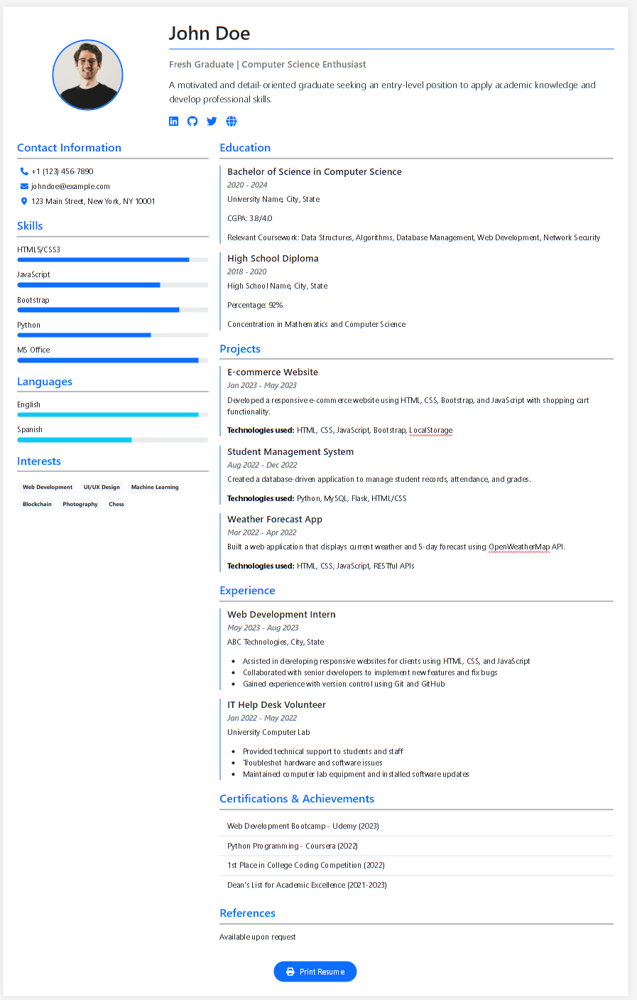 Graphic Designer Resume